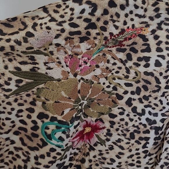 $295 JOHNNY WAS XL NEW LEOPARD EMBROIDERED MAISIE TUNIC DRESS extra large NWT - Picture 11 of 13